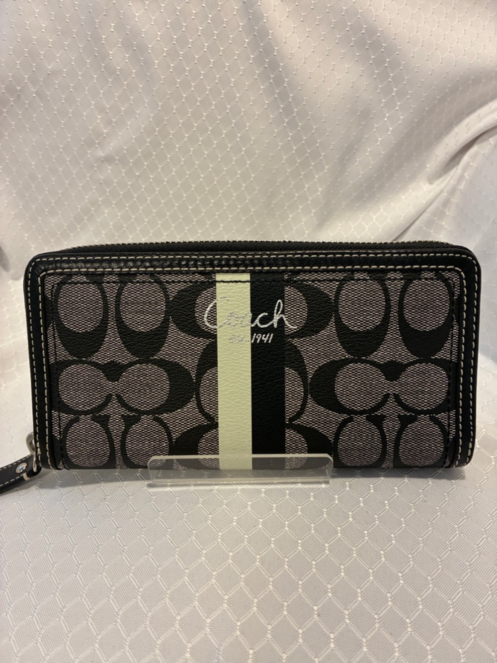 Coach Heritage Stripe All Around Zip Wallet PRICE DROP!!